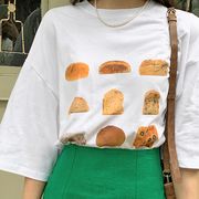 トップス　Tシャツ　レディース　パン　韓国ファッション　デザイン　かわいい