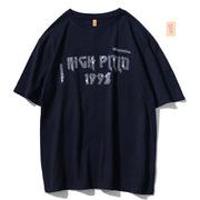 2022春夏新作 メンズ 男 カジュアル トップス 半袖 丸首 プリント Tシャツ インナー 2色 M-2XL