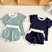 2024 韓国風子供服ベビー服セット Tシャツ + ショートパンツ スポーツ 2 色