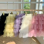 【2024春夏★新作】春の新作女の子スカート、韓国メッシュスカート