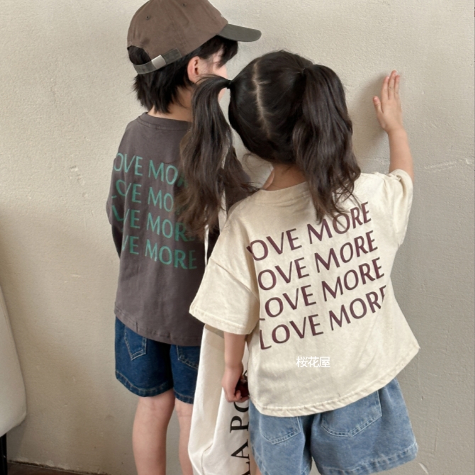 2024年新作 韓国風子供服 　オーバサイズキッズTシャツ 2色 80-150cm