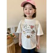 2024新作 韓国風  ベビー服  子供服  女の子 半袖 トップス  2色80-140cm