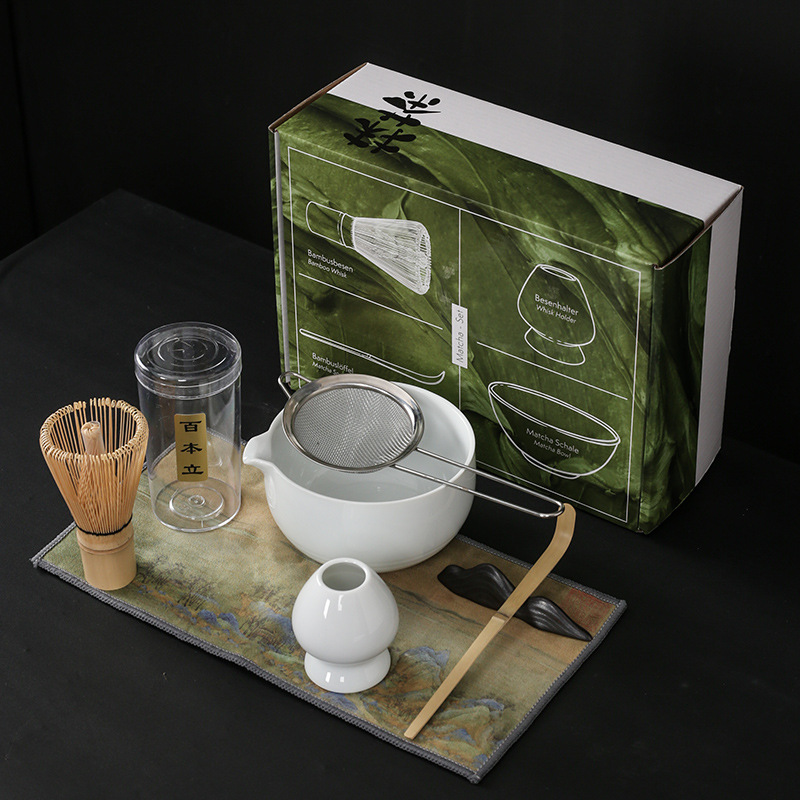 2024新作 雑貨  茶道の具 竹製茶杓茶器 竹茶すくい茶荷 抹茶茶碗トレイ茶碗 茶托 ギフトボックス