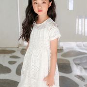 キッズ女の子白ワンピースレースワンピ可愛いビーチワンピース韓国子供服ビ