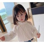 秋　女の子　2点セット　ダックネックシャツ　デニムパンツ　子供服　レース飾り　韓国子供服　おしゃれ