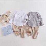 秋　子供セットアップ　無地　子供服　シャツ　パンツ　男の子　女の子　2点セット　可愛い　カジュアル
