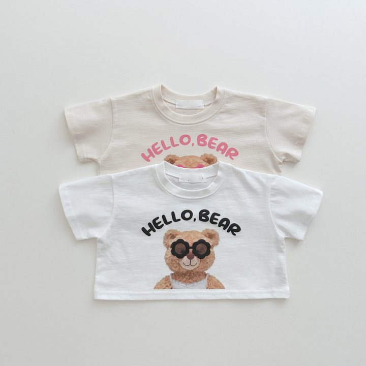 2024夏新作　子供服　クルーネック　可愛い　クマ柄　Tシャツ　カジュアル　トップス　柔らか　半袖