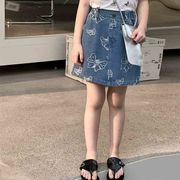 子供服　90~150cm　キッズスカート　レース蝶々ミニスカート　韓国キッズ服
