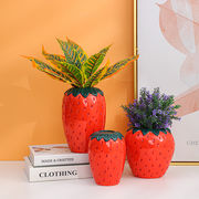 模擬イチゴセラミック花瓶植木鉢ホームフラワーウェア研究室クリエイティブ装飾品