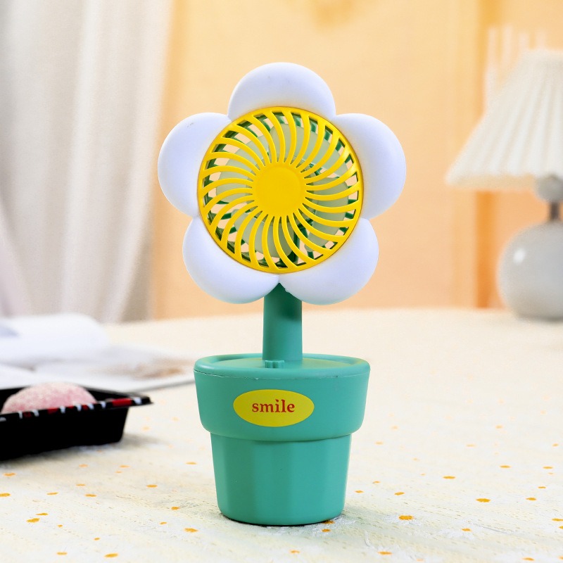 かわいい 植木鉢扇風機 卓上扇風機 花型 USB充電 小型扇風機