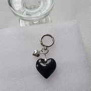 高級 ブラック ラブペンダント キーホルダー シンプル ペンダント