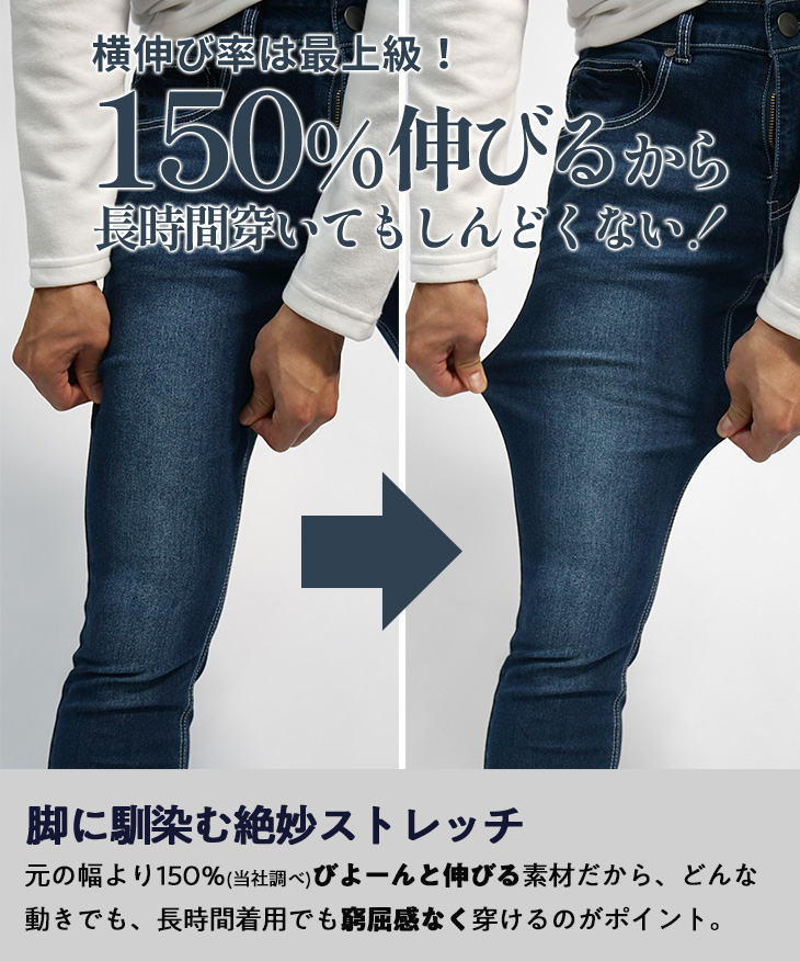 極細 スキニー メンズ デニムパンツ ストレッチ 伸縮 スキニーデニム