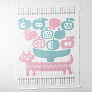 Atelier FOLK ダイヤ織 ディッシュクロス フルーツが好きな猫