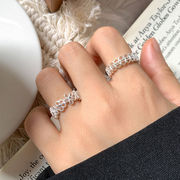 色褪せない、パーソナライズされたフラワーリングニッチデザインの925スターリングシルバーリング