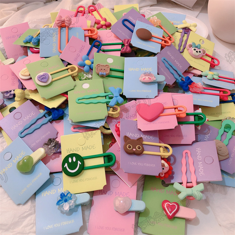 【多種類・ランダム】ヘアアクセサリー ヘアピン ヘアクリップ 髪飾り 可愛い 子供 女の子 人気 カラフル