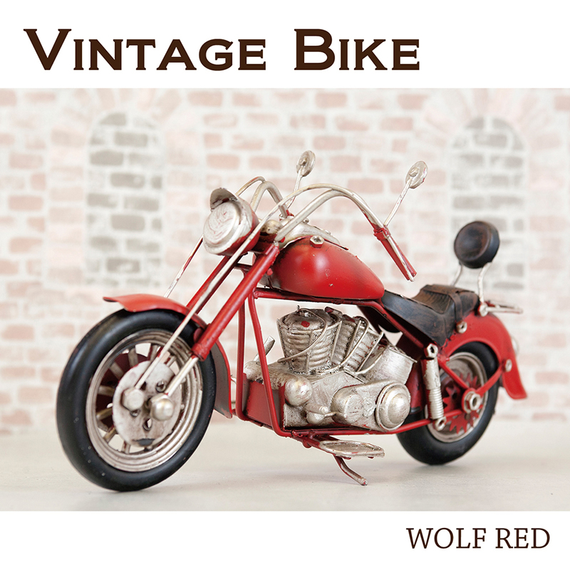 ビンテージカー レッドバイク モーターサイクル  レッドWOLF★