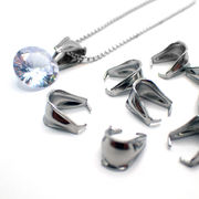 ステンレス製 バチカン シルバー 【10個売り】大きめ 留め金具 ペンダントトップ ハンドメイド