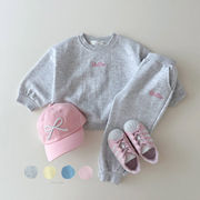 ins 春新作　子供服　英字　刺繍　セットアップ　男女兼用　トレーナー　ロングパンツ　カジュアル　可愛い