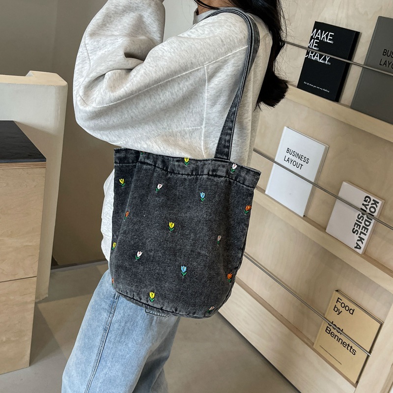デニムバッグ ☆Jeans☆ デニムトートバッグ チュリップバケツバッグ 大容量