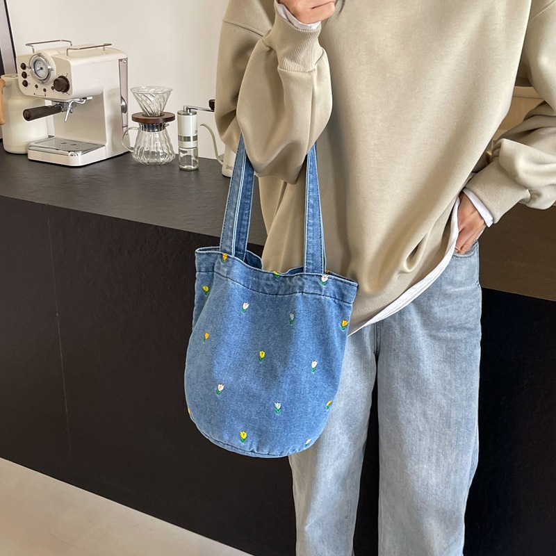 デニムバッグ ☆Jeans☆ デニムトートバッグ チュリップバケツバッグ 大容量