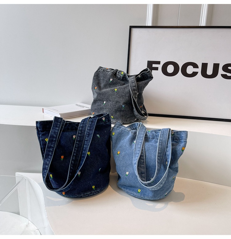 デニムバッグ ☆Jeans☆ デニムトートバッグ チュリップバケツバッグ 大容量