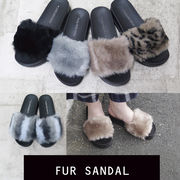 ファーサンダル 人気 S M L アソート グレー ブラック