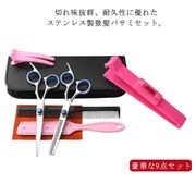 送料無料 ヘアカット 9点セット 散髪 ハサミ すきばさみ ステンレス製 錆びない すきカ