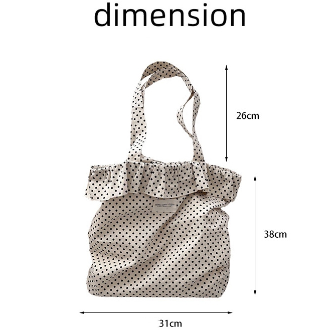 韓国デザイン グリッド柄 プリーツトート パット入 バッグ BAG フリルトートバッグ エコバッグ 帆布バッグ 韓国ファッション