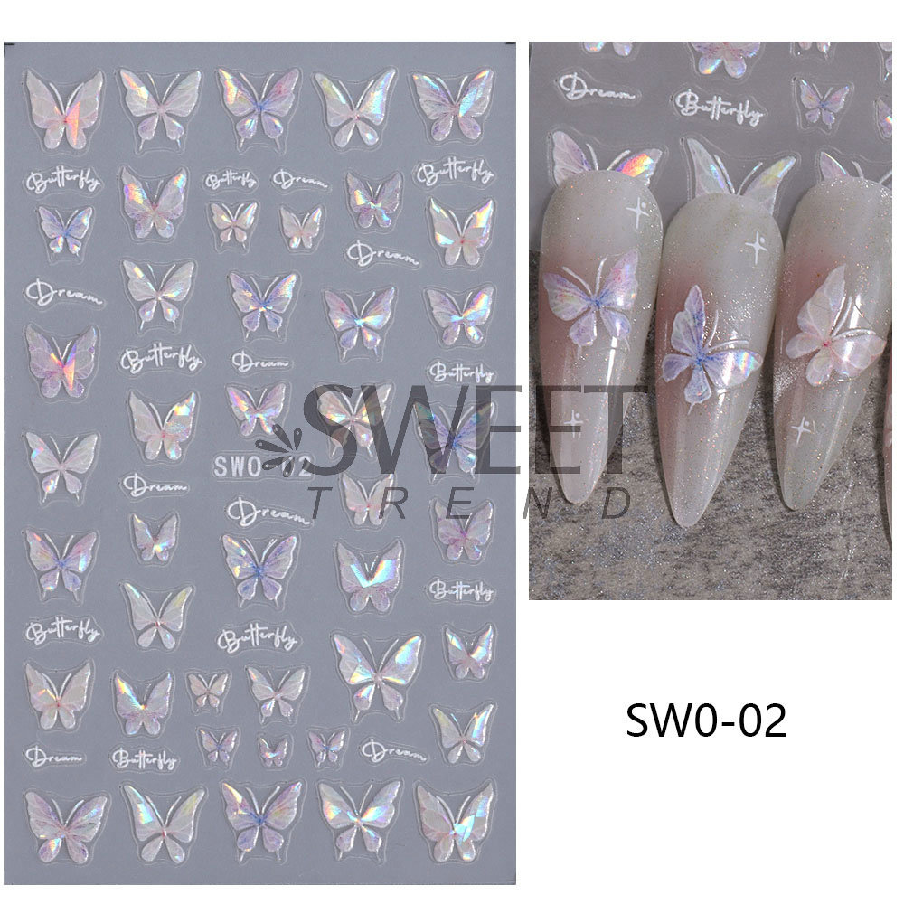 蝶々 ちょうちょう 幻想的 クリア ネイルシール ネイルパーツ