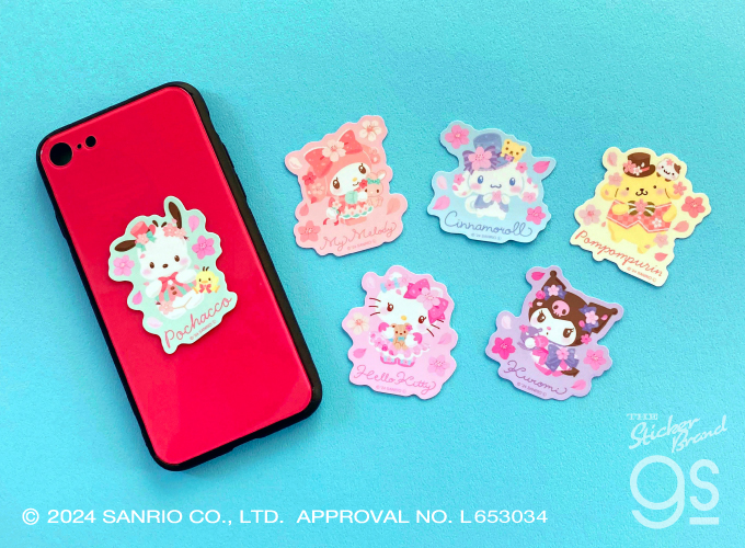 6種セット】 サンリオキャラクターズ キラキラ桜 ミニステッカー