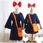 コスプレ ハロウィンワンピース ドレス 3点セットバッグ付き Halloween 子供用 大人用 コスチューム 仮装