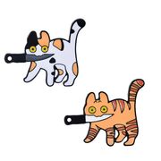 2色  かわいい 猫  ブローチ ボディーガード  猫 バッジ ブローチ ピン ラペルピン  猫のアクセサリー