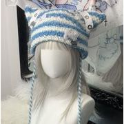 キャップ 小顔効果  帽子 ニット帽  毛糸 防寒