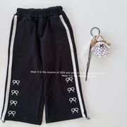 子供服　90~150cm　キッズパンツ　レースリボンロングパンツ　韓国キッズ服