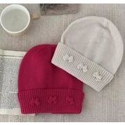 キャップ 小顔効果  帽子 ニット帽  毛糸 防寒