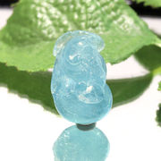 彫り物　アクアマリン　瓢箪　ブラジル産　ひょうたん　生命　幸福　富　パワーストーン　天然石