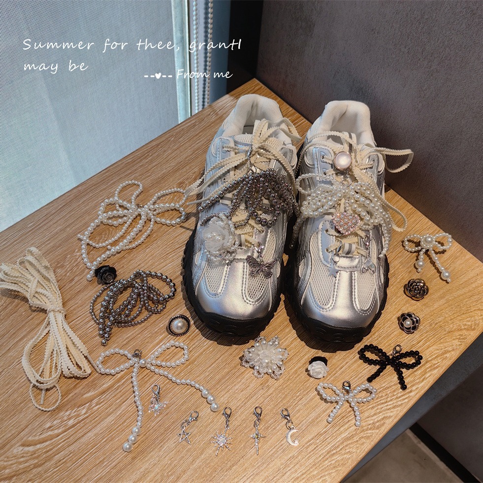 スニーカーデコ リボン パーツ 帽子DIY シューズデコレーション