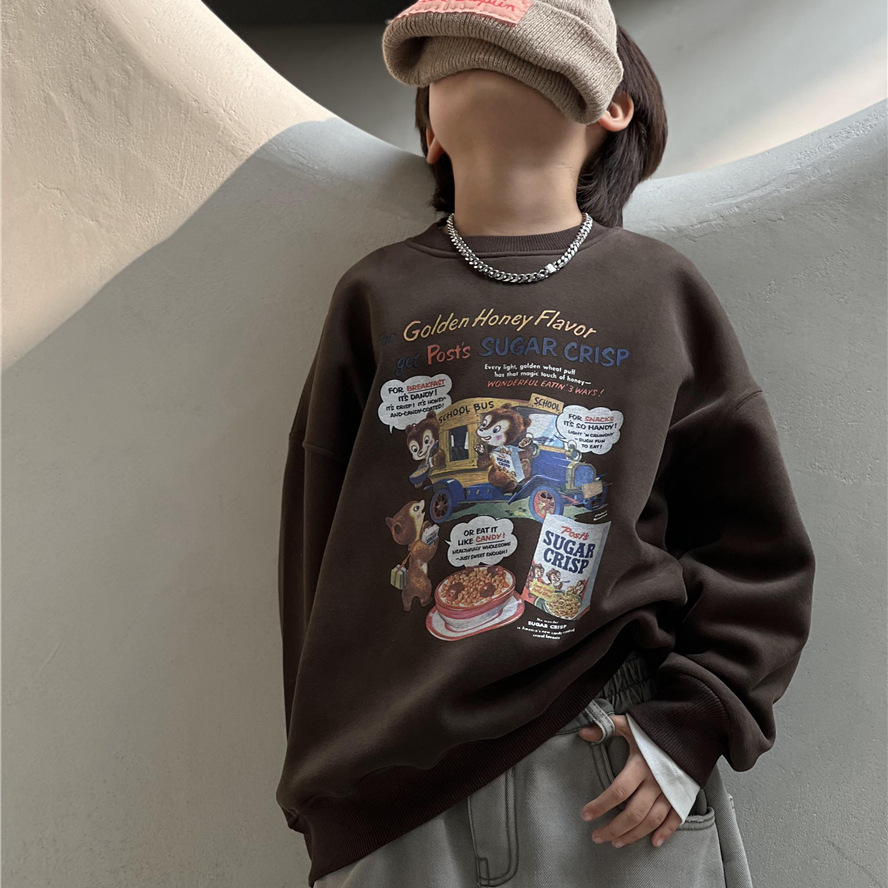 2024★秋冬新作★韓国風子供服★トレーナー★裏起毛★90cm～160cm 2色