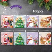雑もの　包装用品　クリスマス　OPP袋　粘着テープ付き　ラッピング　梱包　包装袋　可愛い　100枚セット