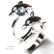 【日本製】DOLPHIN☆ムーンストーンorブルートパーズ☆SILVER925/SR-3924