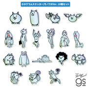 【モノクロVer.18種セット】 にゃんこ大戦争 ホログラムステッカー ゲーム キャラクター グッズ NYASET01