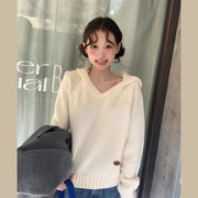 2024年INS秋冬新作　おしゃれ　ニット設計感   トップス 防寒  厚手  パーカー