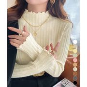 【日本倉庫即納】 ニットソー 長袖 プチハイネック 韓国風