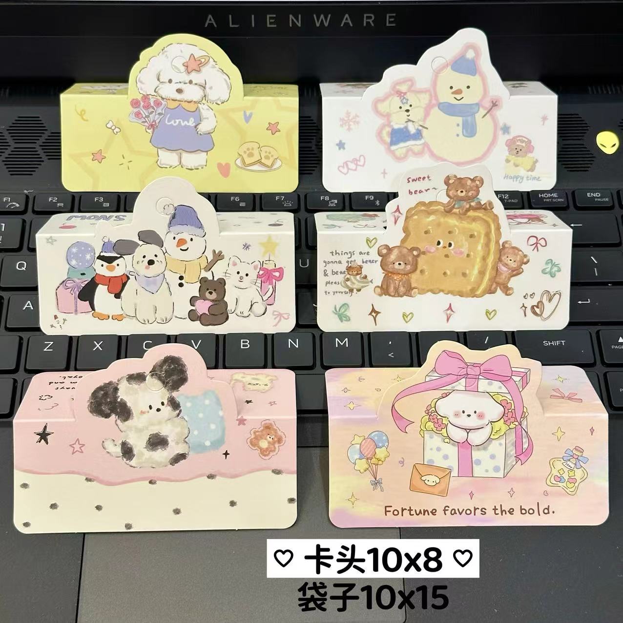 包装資材★ヘッダー 折り畳み式カード 可愛い梱包資材★1枚