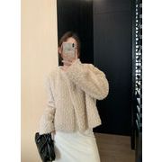 1月限定 激安セール コート ラウンドネック 気質 麻花テクスチャ 毛皮コート ショートコート ゆったりする