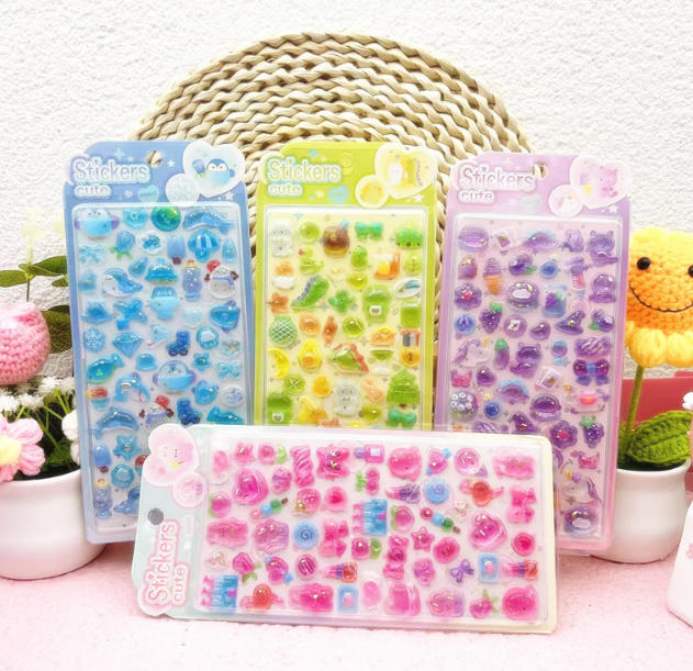 手芸diy用デコレーション 手帳用 貼り付け★粘着シール★立体キャラクターシール 3Dシール