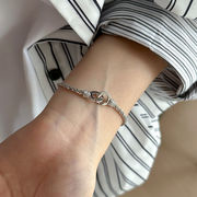 ダブルリングチャームブレスレット S925 シルバーアクセサリー アレルギー対応 おしゃれ 大人かわいい