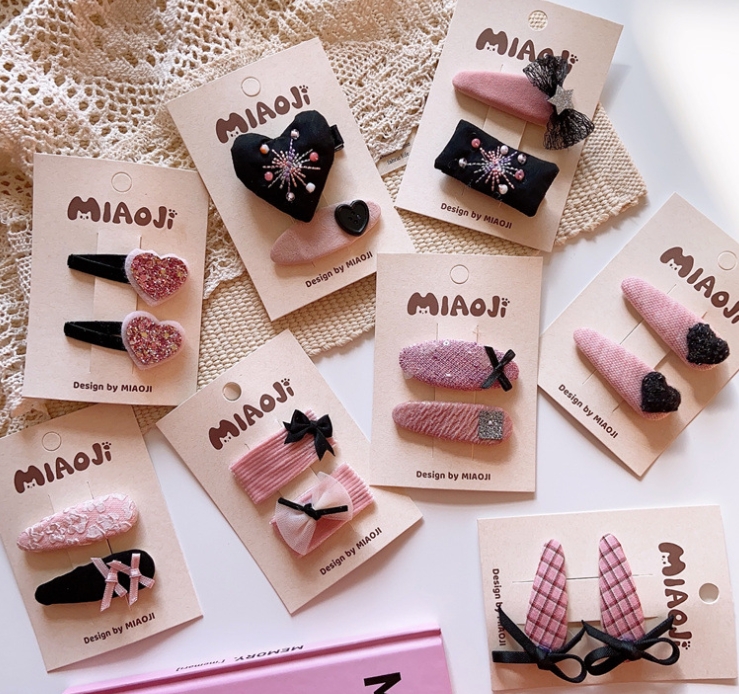 ベビーヘアクリップハンドメイドヘアピンヘアゴムワッペン風