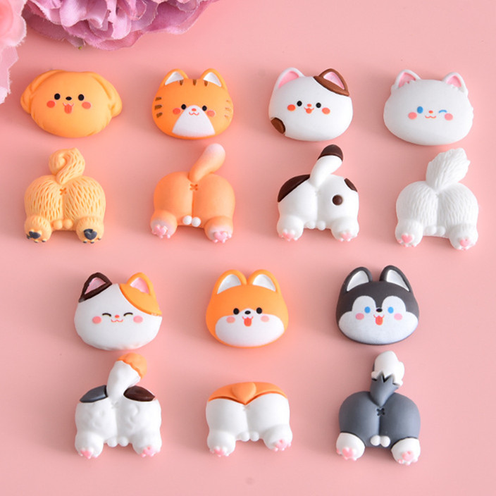 ハンドメイド レジン 素材 ネコ お尻 キャット 犬 樹脂パーツ アクセサリーパーツ 猫 デコパーツ 動物 DIY
