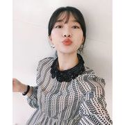 レディースワンピースチュニック長袖縦縞　ドレス着痩せ体型カバーゆったり部屋着　韓国